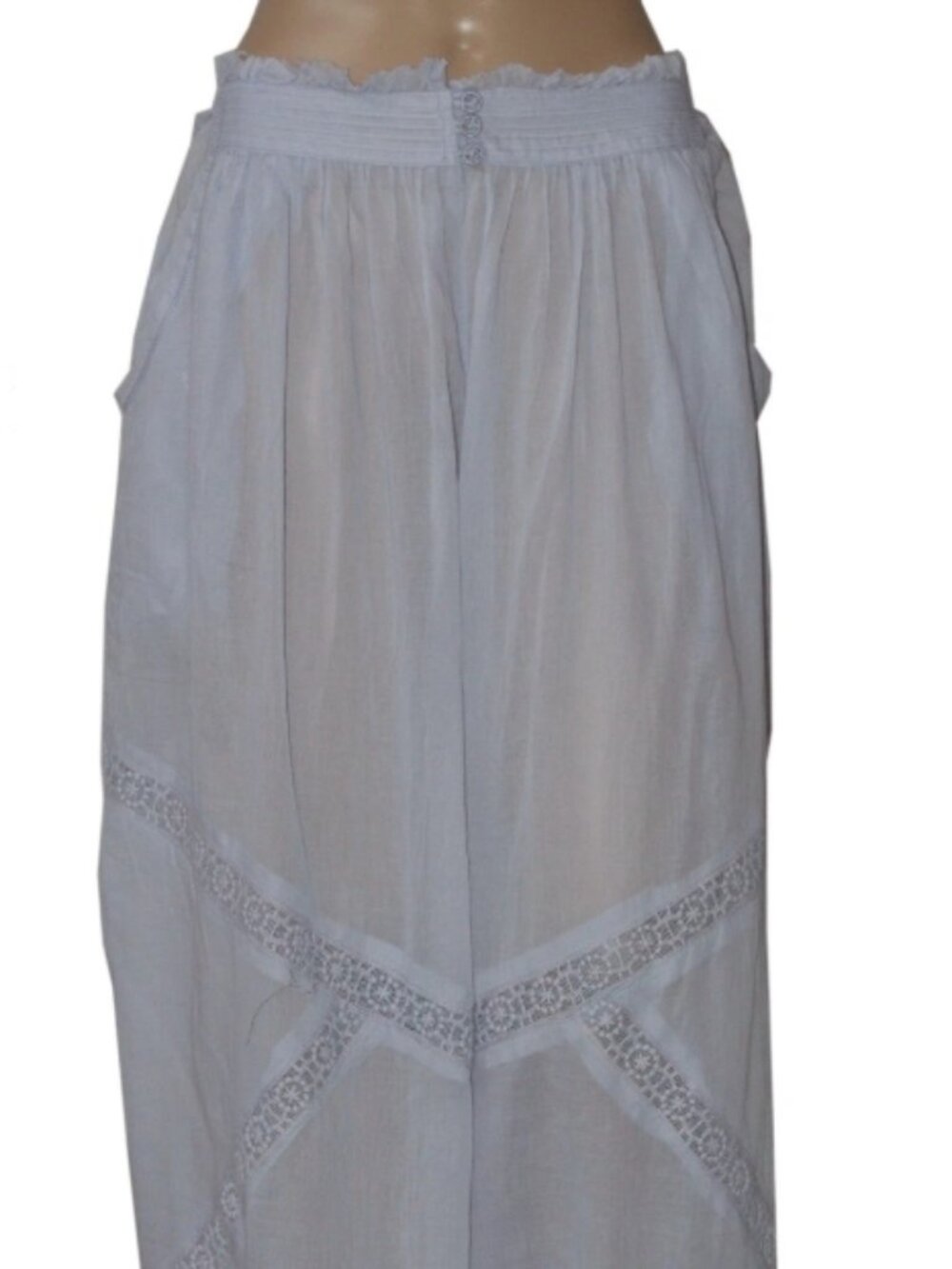 Free People Table Talk Sleep Pants High-Rise Wide-leg Pockets Lace Patch M - Picture 7 of 7